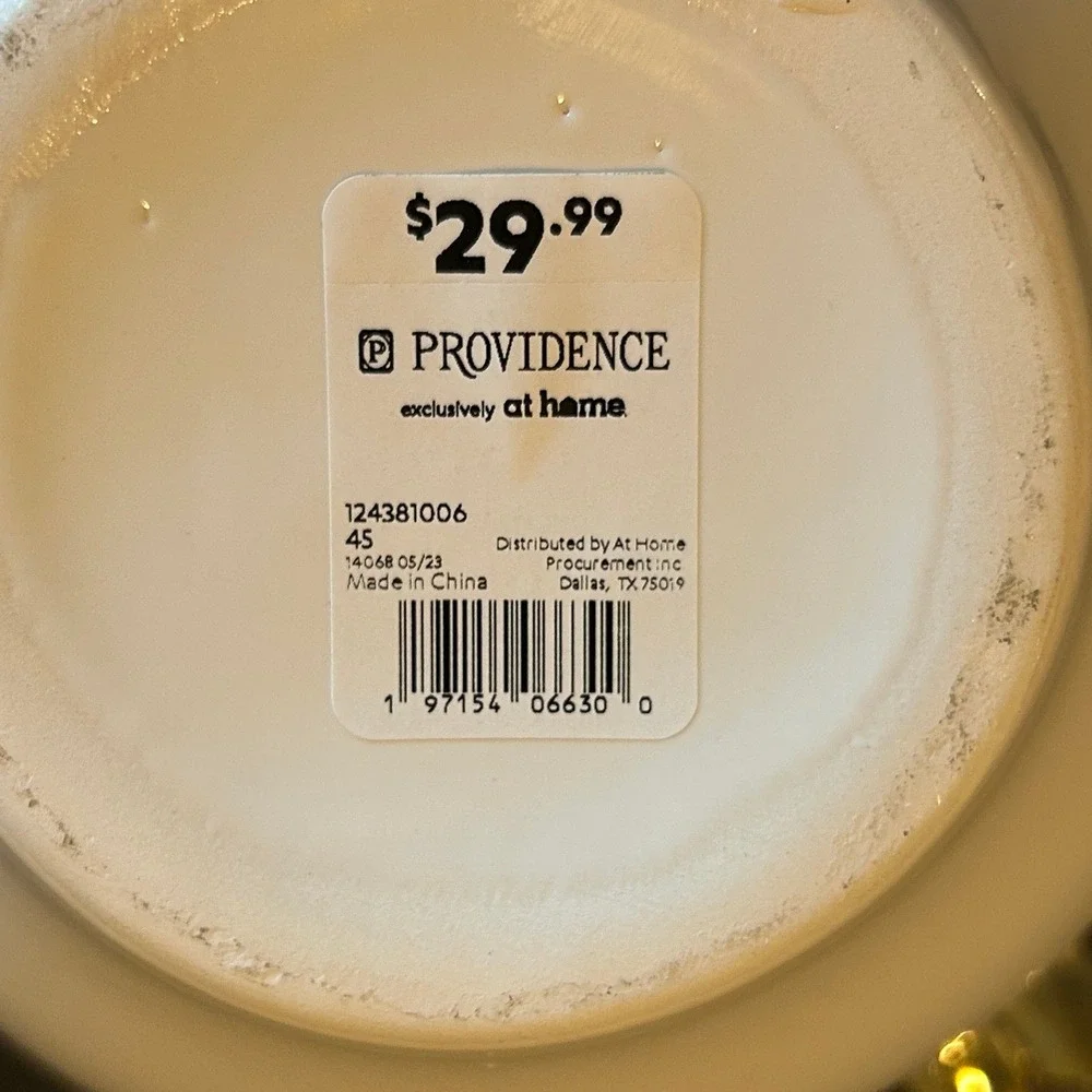 Providence At Home White Ceramic Vase Gold Metallic Roses 3D Floral 9.5 inch
